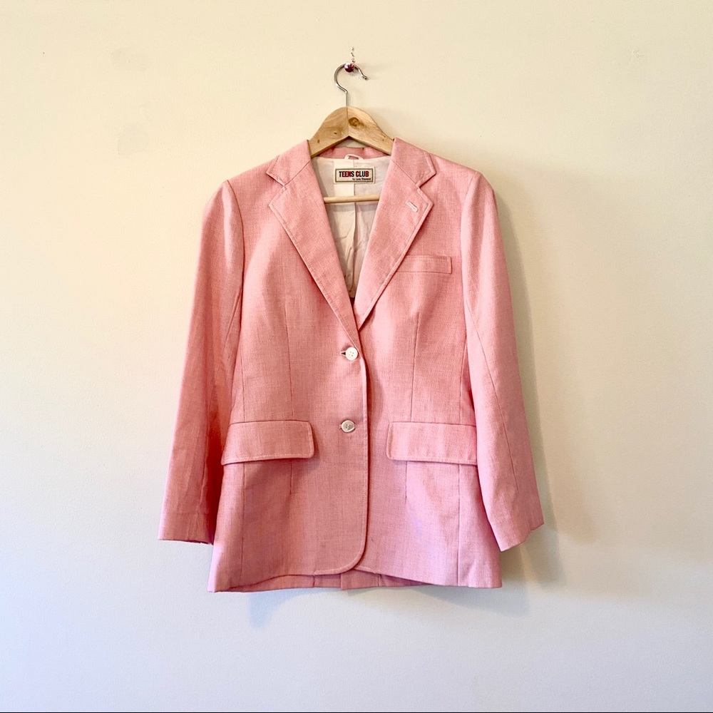 Vintage 1970s 70s light red fitted blazer jacket sport coat Size 10